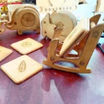 زیر استکانی چوبی شش عددی