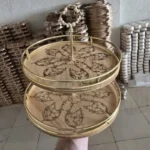 شیرینی خوری دو طبقه مفتول و چوب